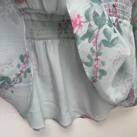 Ted Baker London Klara Sorbet Floral Ruffle Peplum Top Size 2 - Picture 6 of 14